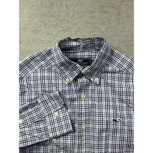 Vineyard Vines Blue & White Check Slim Fit Whale Shirt – Men's‎ XS